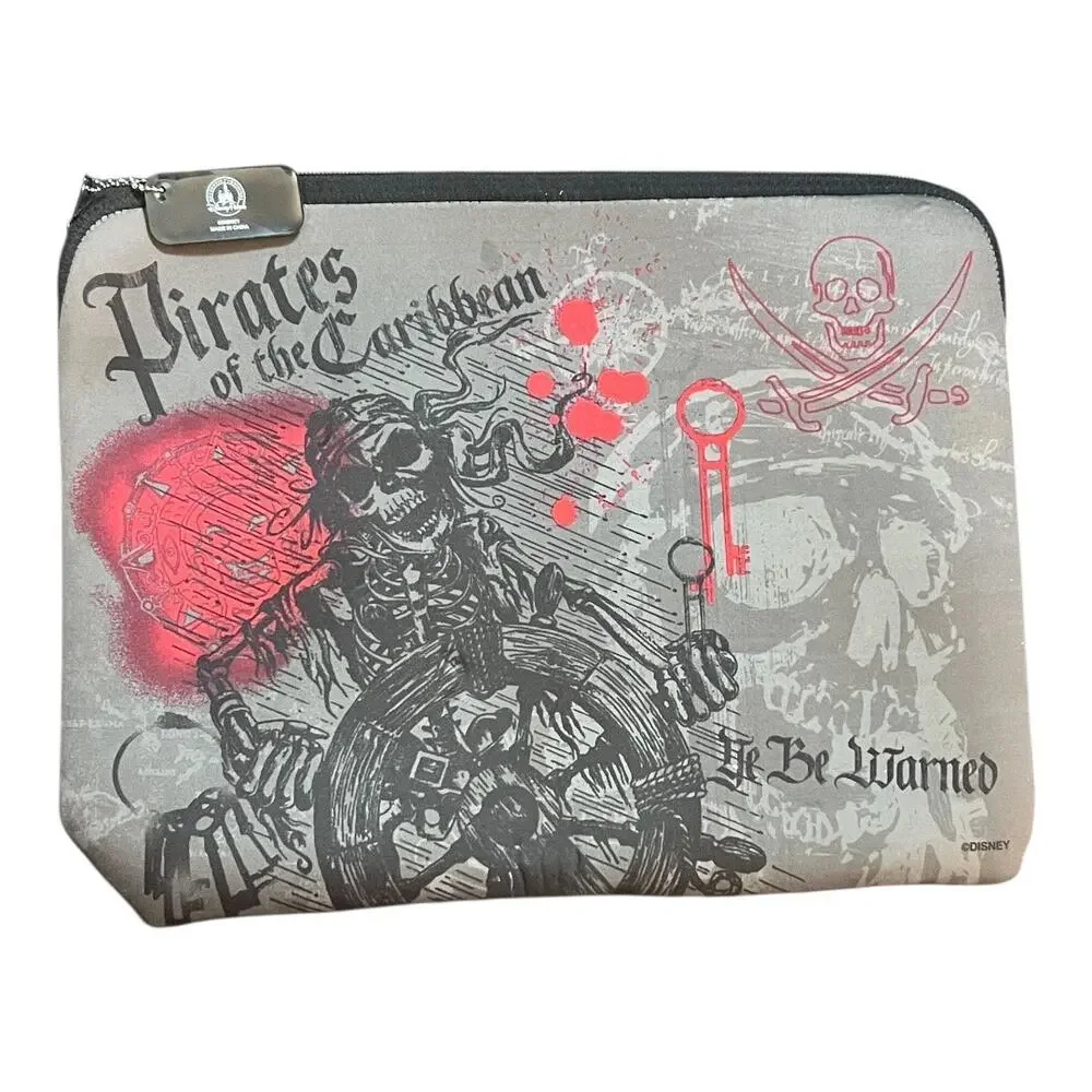 Disney Parks Pirates of the Caribbean 15” Laptop Sleeve Full Zip Skull Be Warned